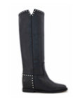 Via Roma 15 Stivale in Pelle con Borchie sul Tallone Nero