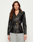 Elisabetta Franchi Giacca Biker Pelle Nero