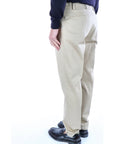 Berwich Pantalone Retro con Fibbie Laterali e Pences in Gabardina Uomo Beige