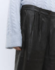 Alysi Bermuda Sartoriale in Pelle Nero