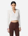 Elisabetta Franchi Camicia Georgette Gioiello Avorio