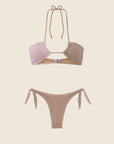 F**K Bikini Fascia con Slip Americano Regolabile Rosa Gold