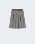 Max Mara Studio Gonna a Pieghe in Lana Grigio Medio