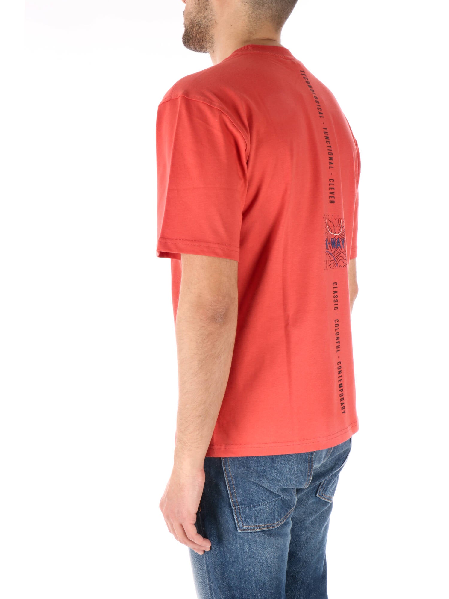 K-way t-shirt uomo rosso con stampa