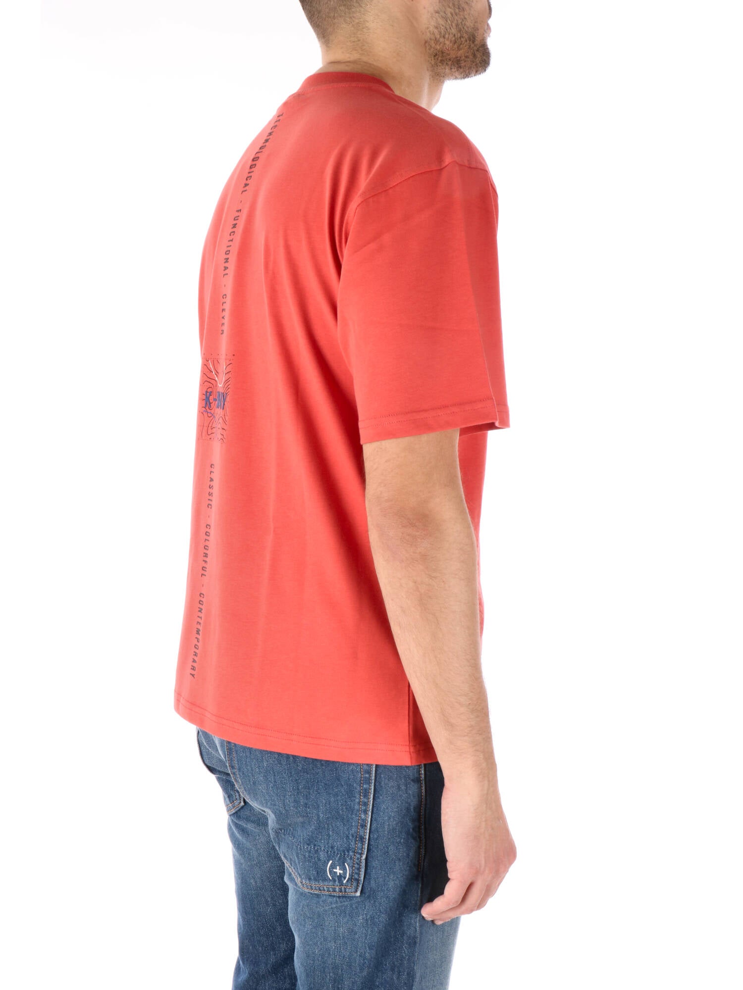 K-way t-shirt uomo rosso con stampa