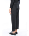 Alysi Pantaloni in Lana con Pieghe Donna Nero