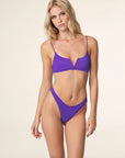 F**K Bikini Top Ferretto con Slip Americano Fisso Viola