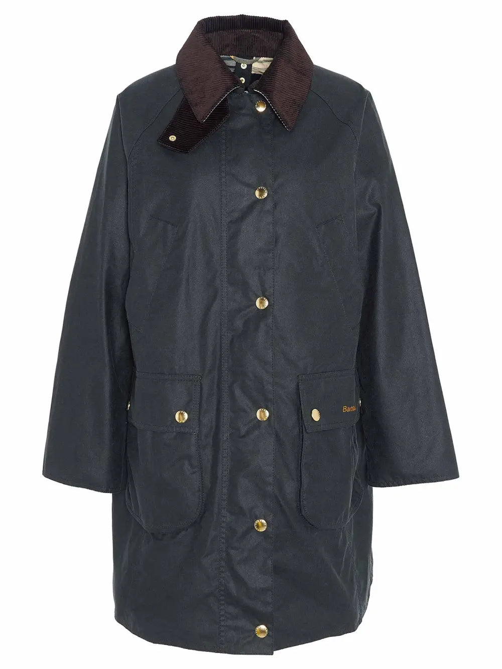 Barbour Giacca Cerata Lunga Beadnell Donna Sage/Ancient