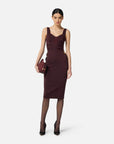 Elisabetta Franchi Abito Bustier Merlot