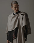 Nineminutes Mantella The Romy Cape in Lana Grigio