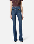 Elisabetta Franchi Jeans con Logo Gioiello Blue Denim