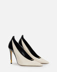 Elisabetta Franchi Décolleté Pelle Latte/Nero