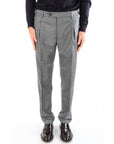 Berwich Pantalone Retro in Flanella con Fibbie Laterali e Pences Uomo Grigio