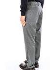 Berwich Pantalone Retro in Flanella con Fibbie Laterali e Pences Uomo Grigio