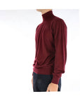 Kangra Maglia Dolcevita in Lana Merinos Uomo Bordeaux