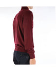 Kangra Maglia Dolcevita in Lana Merinos Uomo Bordeaux