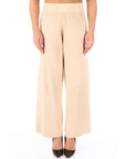 Kocca pantalone palazzo in maglia beige