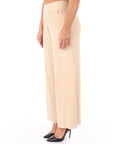 Kocca pantalone palazzo in maglia beige