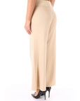 Kocca pantalone palazzo in maglia beige