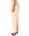 Kocca pantalone palazzo in maglia beige