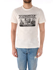 Barbour Int. T-shirt bianca con stampa
