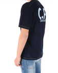 C.P. Company uomo t-shirt con logo frontale blu