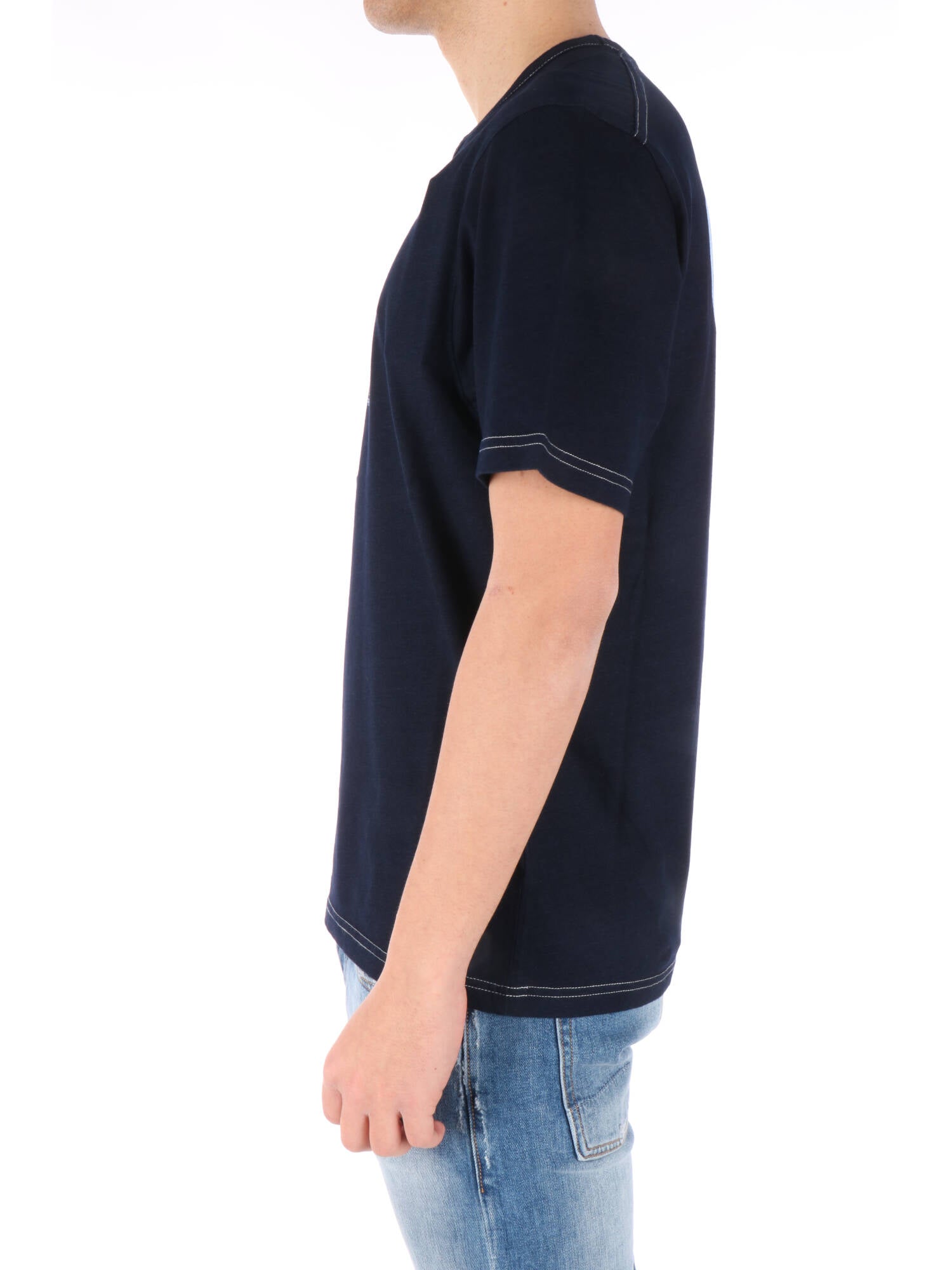 C.P. Company uomo t-shirt con logo frontale blu