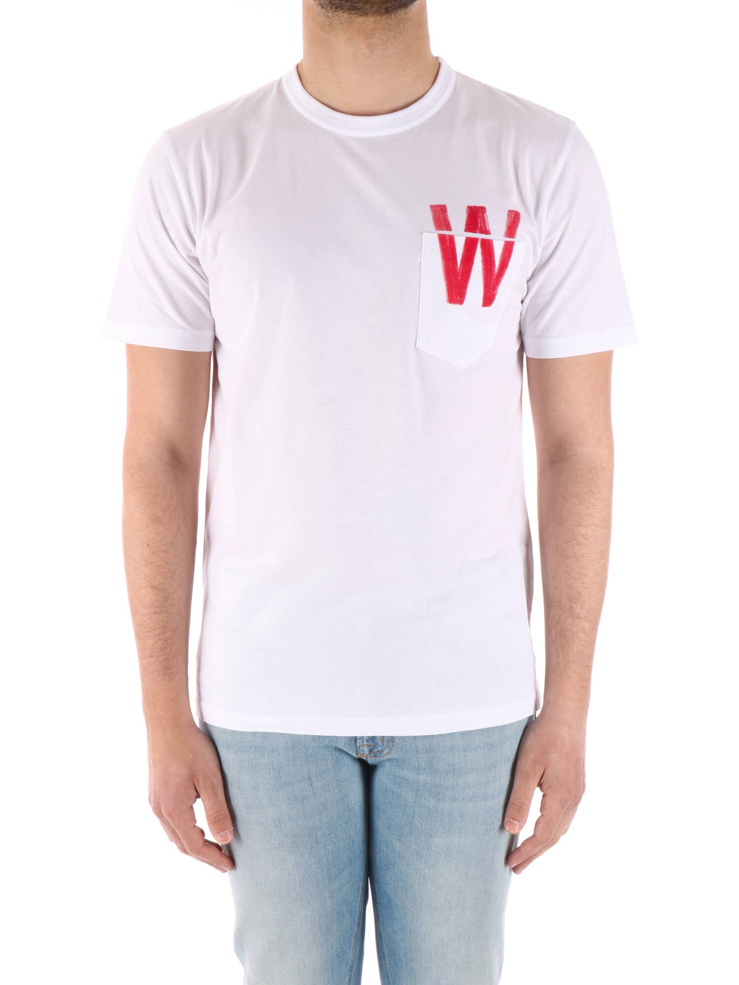 Woolrich t-shirt uomo con taschino bianca