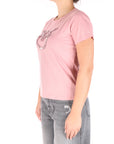 Pinko t-shirt rosa maxi logo gioiello