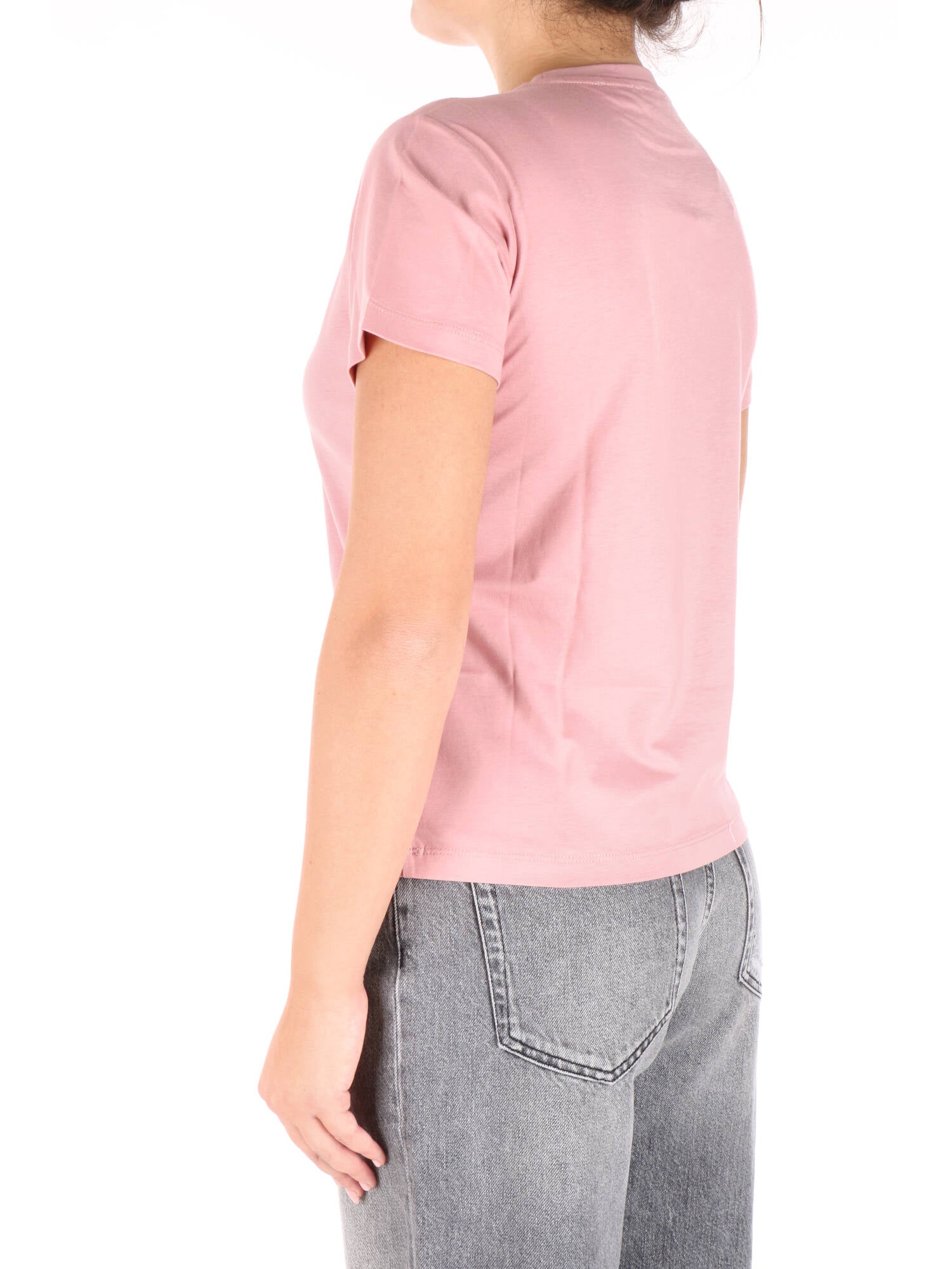 Pinko t-shirt rosa maxi logo gioiello