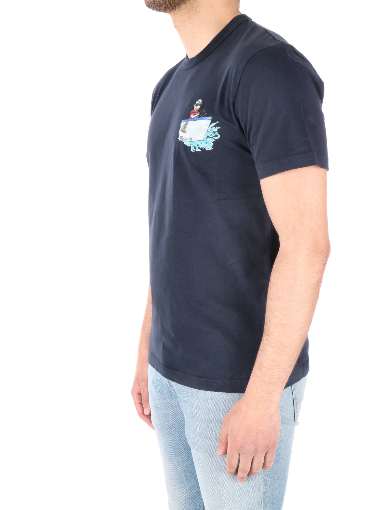 Woolrich t-shirt blu uomo con stampa grafica