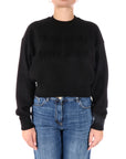 Elisabetta Franchi felpa cropped nera con logo