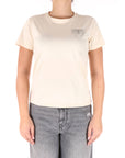 Pinko t-shirt beige con logo gioiello