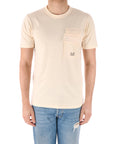 C.P Company t-shirt uomo panna con taschino