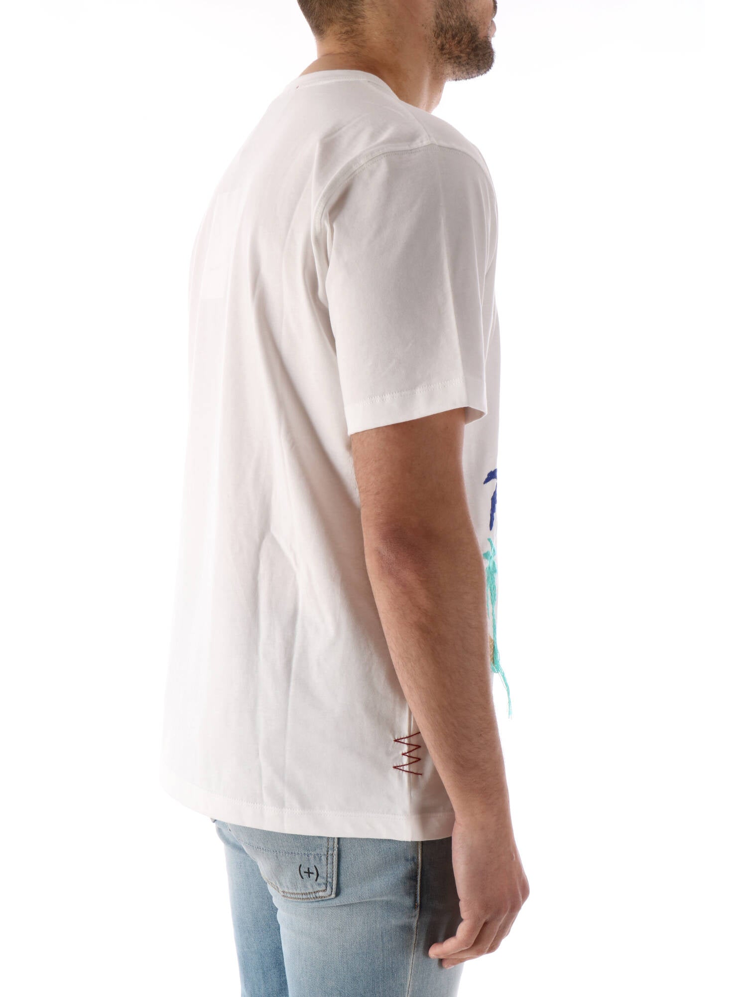 Amaranto t-shirt bianca con stampe