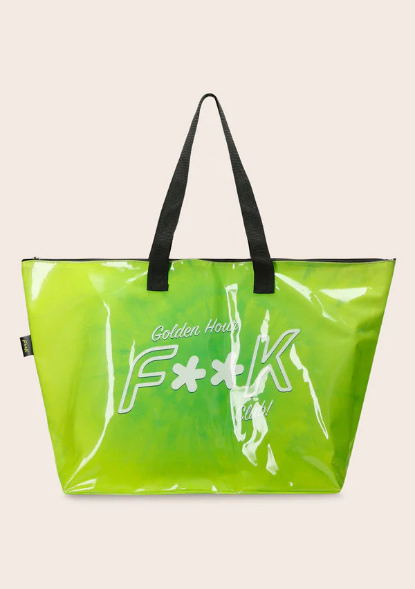F**K shopping bag verde fluo