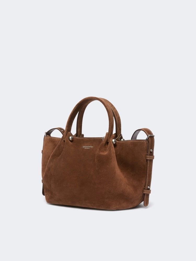 Max Mara Weekend Borsa Tote bag piccola in suede - CIOCCOLATO