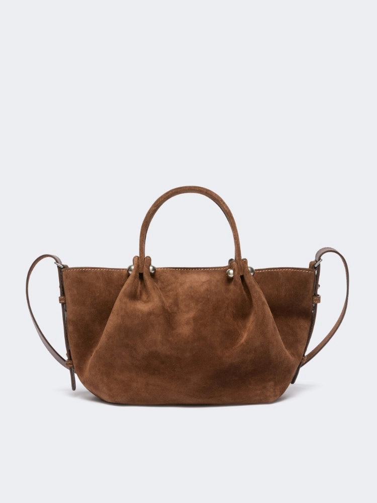 Max Mara Weekend Borsa Tote bag piccola in suede - CIOCCOLATO