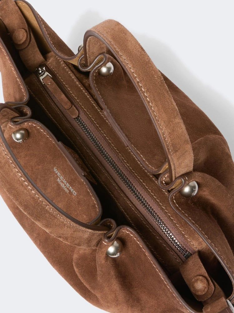Max Mara Weekend Borsa Tote bag piccola in suede - CIOCCOLATO