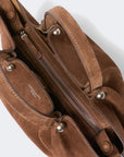 Max Mara Weekend Borsa Tote bag piccola in suede - CIOCCOLATO