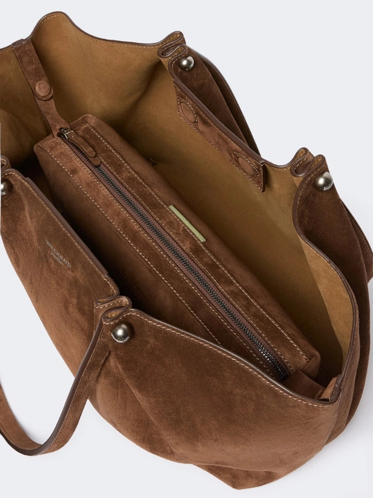 Max Mara Weekend Borsa Tote bag in suede - CIOCCOLATO