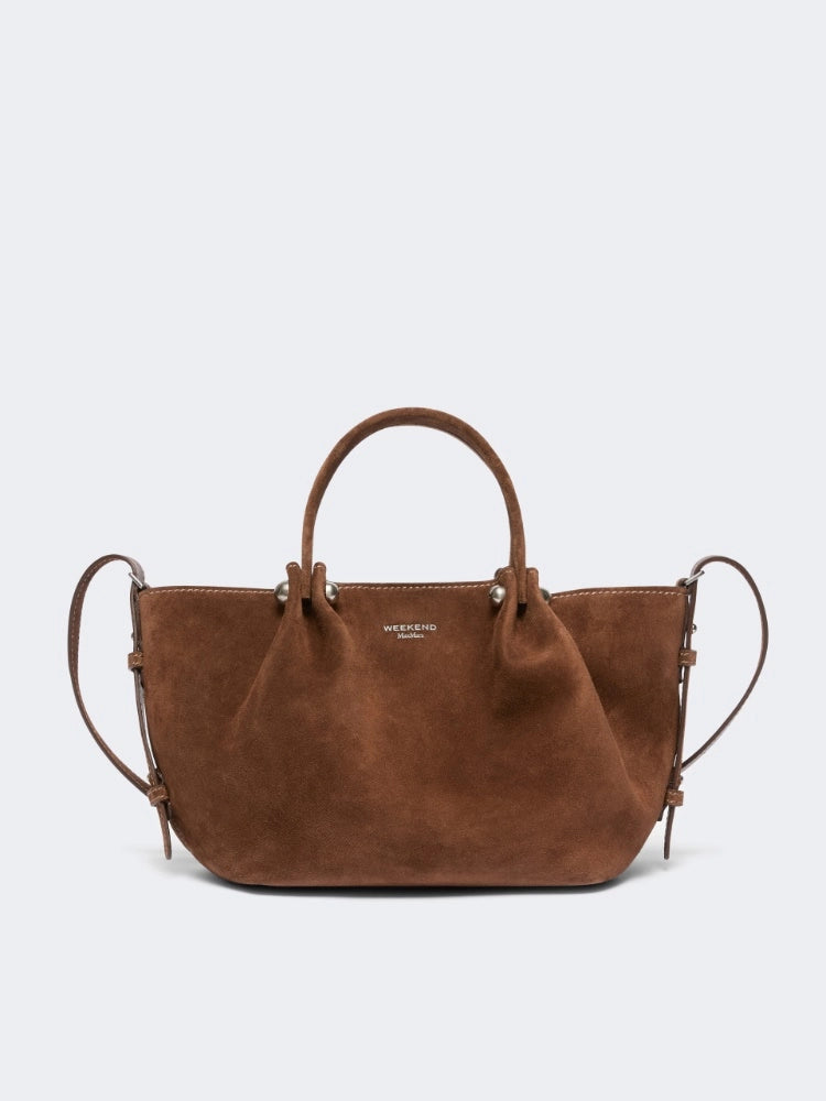 Max Mara Weekend Borsa Tote bag piccola in suede - CIOCCOLATO
