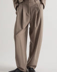 MEIMEIJ  PANTALONE CON PIEGHE IN MISTO LANA