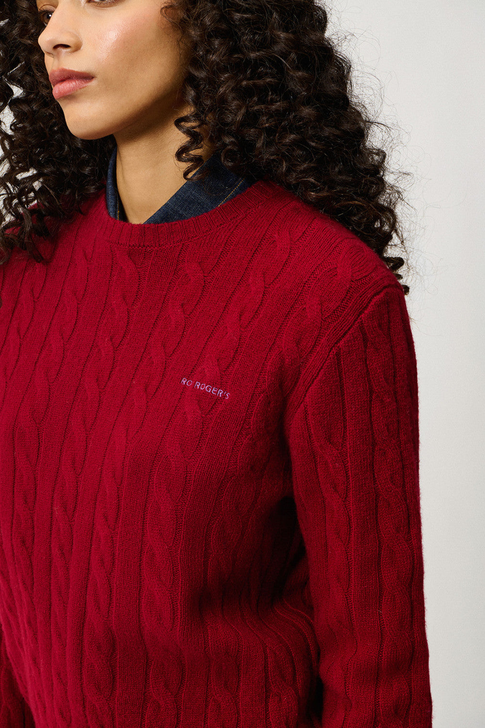 ROY ROGER'S  PULLOVER IN LANA E CASHMERE A TRECCE
