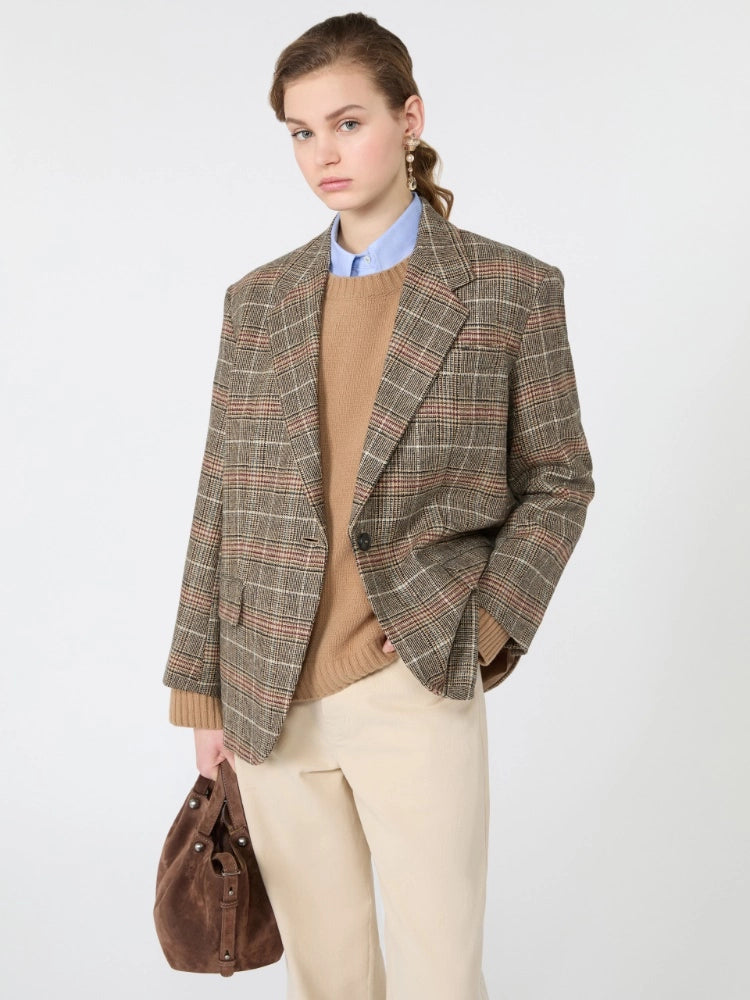 Max Mara Weekend Blazer monopetto in lana Principe di Galles