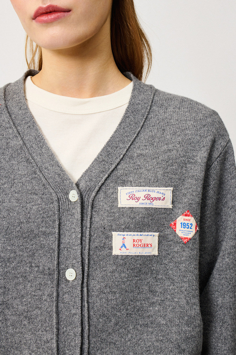 ROY ROGER'S  CARDIGAN CLUB IN LANA CON PATCH