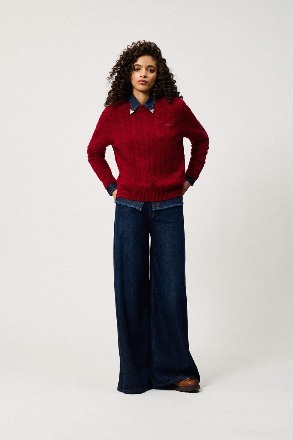 ROY ROGER'S  PULLOVER IN LANA E CASHMERE A TRECCE
