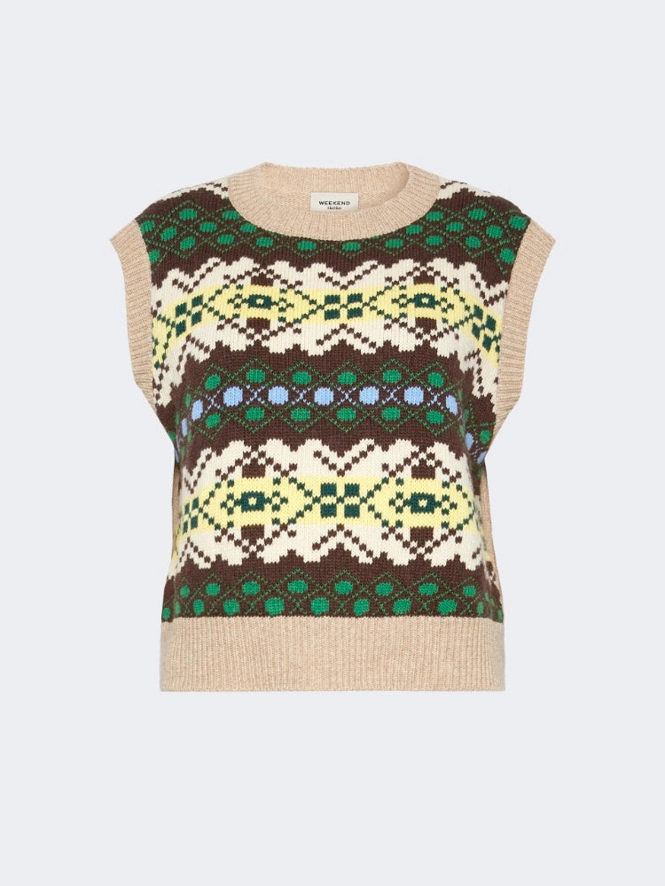 Max Mara Weekend Gilet in filato di lana jacquard