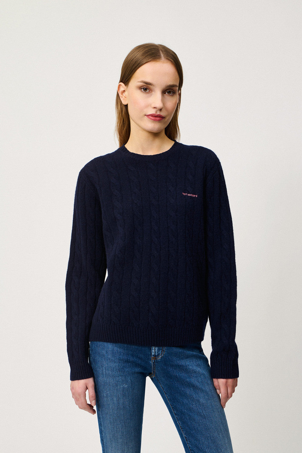 ROY ROGER'S  PULLOVER IN LANA E CASHMERE A TRECCE