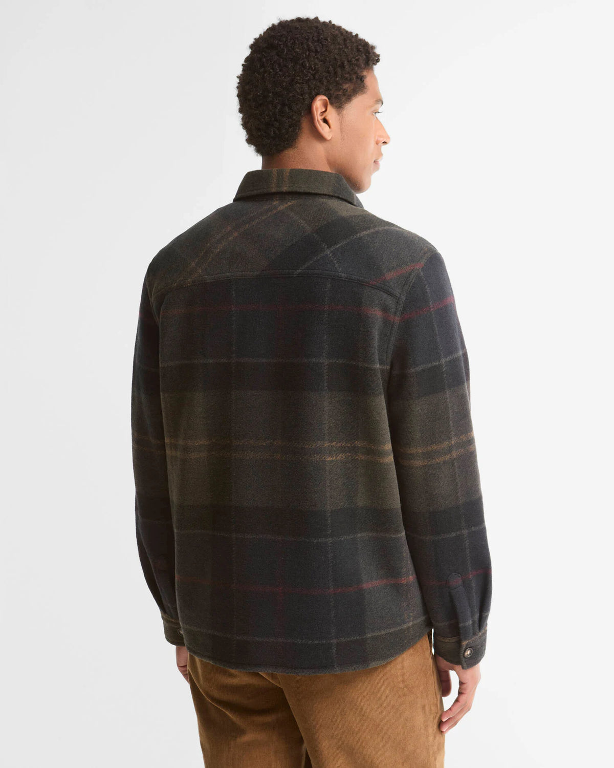 Barbour  Overshirt Woodlane spazzolata con motivo a quadri